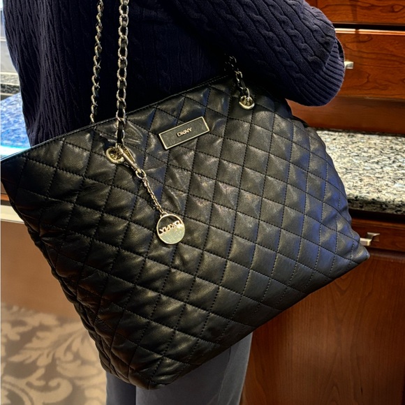Vintage Donna Karan DKNY Quilted Leather Tote Bag - Picture 8 of 8
